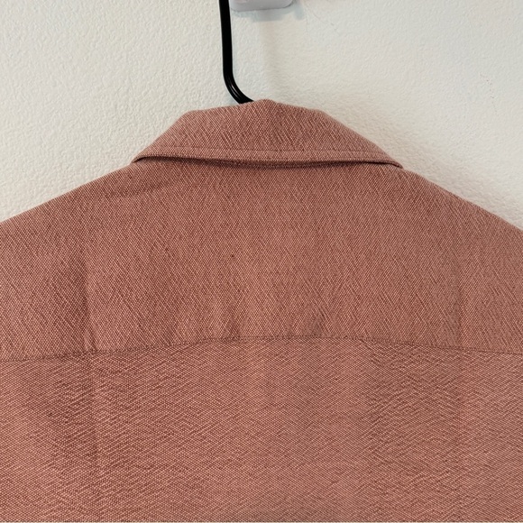 Lucy Folk Dusty Rose Pink Textured Short Sleeve Cropped Quarter Zip Top Small - Picture 12 of 17